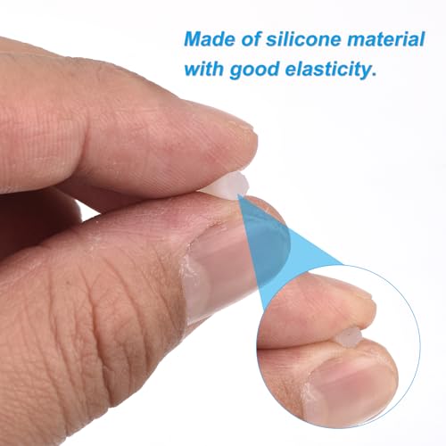 Image of uxcell 88Pcs Silicone End Caps, 0.6mm(1 /32 inch) ID 13mm(1 /2 inch) Height Round Rubber Elastic Screw Thread Protectors Soft Flexible Screw Bolt Covers Caps for Metal Tube Rod Bolt, Clear