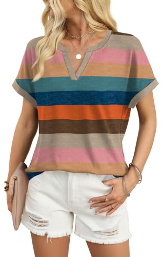 Image of WIHOLL Womens Blouses Spring Tops Short Sleeve Shirts Dressy Casual Summer Vacation Fashion Clothing 2026