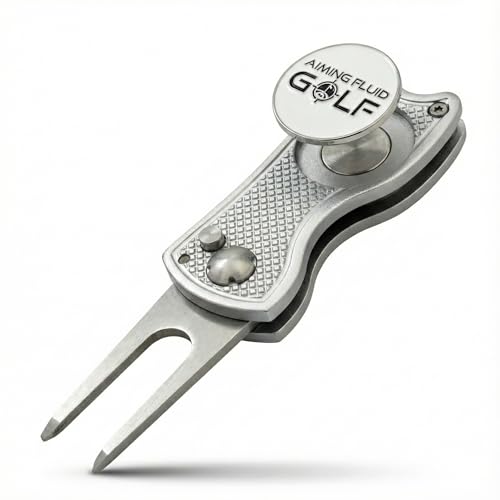 Aiming Fluid Golf Divot Repair Tool – Precision Switchblade Design,