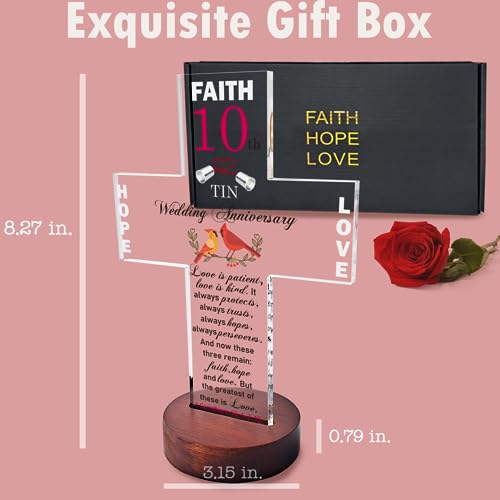 10-Year-Anniversary-Christian-Gifts-for-Couples-10th-Wedding-Anniversary-Thoughtful-Gifts-Ideas-Best-Tin-Anniversary-Present-for-Him-Her-Wife-10th-Anniversary-Decorative-Cross-with-Bible-Verse 419qnGODglL