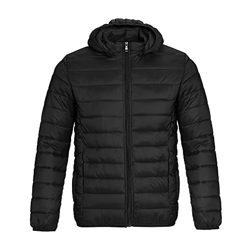 Men's Packable Down-Like Hooded Puffer Jacket