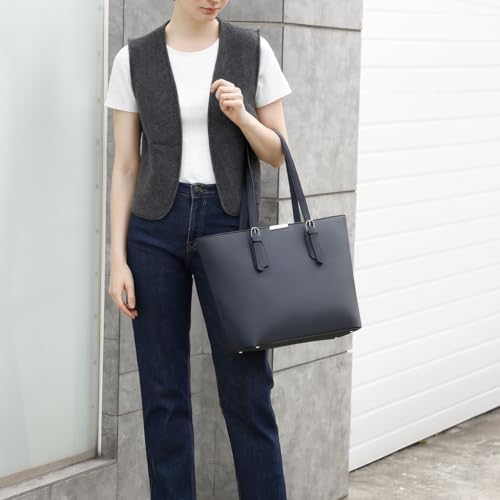 David Jones Grote Tote Handtas Dames - PU Leder Shopper, Schoudertas Voor Laptop, Werk En Boodschappen