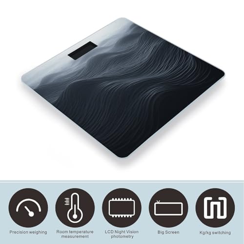 Báscula Digital de Baño Deep Black Waves Precisa con LCD miniatura 3