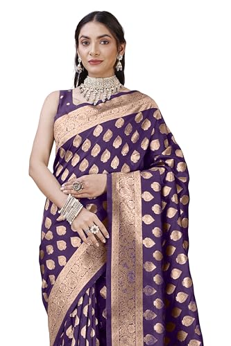 Image of MIRCHI FASHION Women Saree | Banarasi Silk Woven Design Daily Regular Use Sari with Blouse