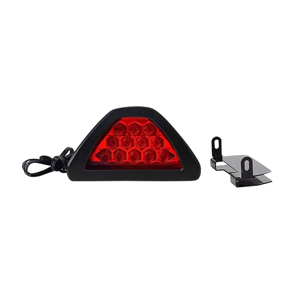 Moto Feu arrière Feu Antibrouillard Arrière LED Triangulaire Universel pour Moto, Feu Stroboscopique D'avertissement F1