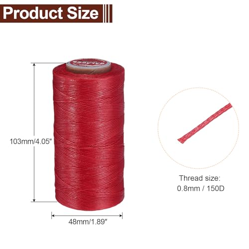 Hilo encerado plano para coser, 270m, poliéster, rojo miniatura 2