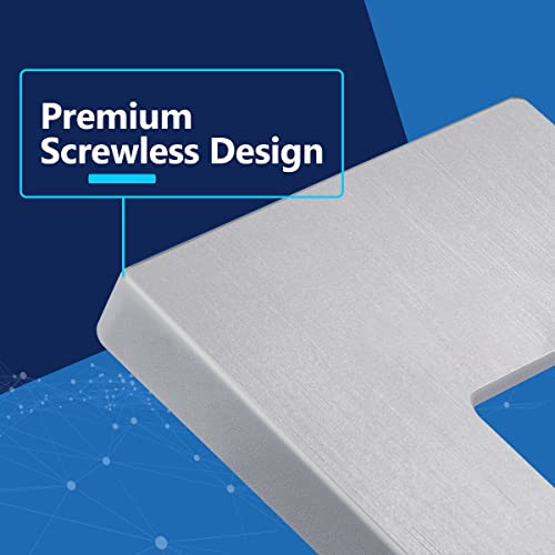 Image of LIDER Decorator Switch Cover, Screwless Wall Plate, Mid-Size 1-Gang 4.88 inch x 3.11 inch, LSWP-31M-BSV, UL Listed, Thermoplastic, Brushed Silver, 1-Pack