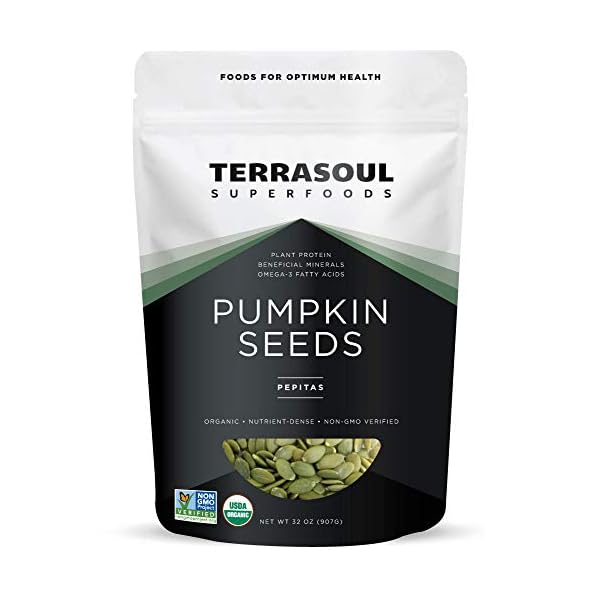 Terrasoul-Superfoods-Organic-Pumpkin-Seeds-2-Lbs-Premium-Quality-Fresh-Raw-Unsalted Terrasoul Superfoods Organic Pumpkin Seeds, 2 Lbs - Premium Quality, Shelled, Raw, Unsalted
