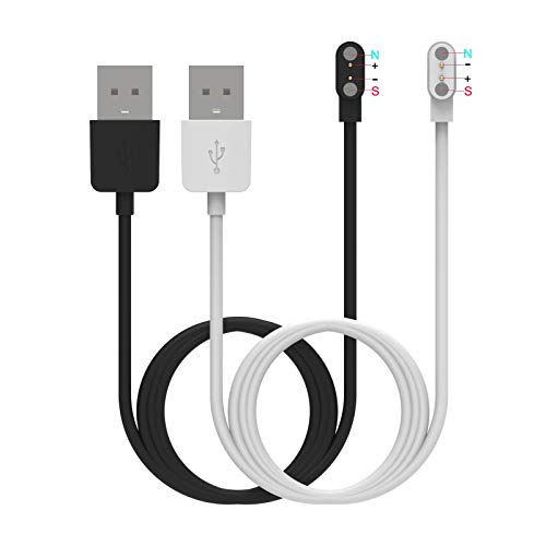 Charger Compatible with Veryfitpro Smart Watch ID205U/ID205S/ID205L/ID216/021/SW021/SW025/SW01/Uwatch 3/Uwatch Ufit/Uwatch GT, 2.84mm pins Distance (White(Black Free))