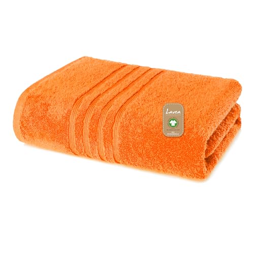 Lavea® 1 Drap de Bain 100x150 cm en Éponge de Coton Biologique 100% Doux et Absorbant, pour la Maison, l’Hôtel et Le Spa – Idéal également comme...