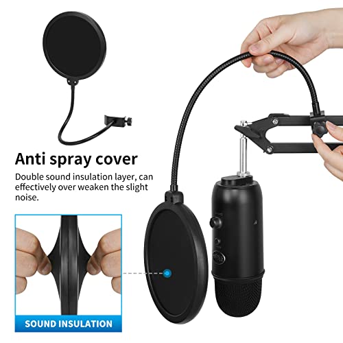 image for Luling Arts Boom Arm Suspension Mic Heavy Duty Microphone Arm for Blue