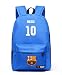 Fc Barcelona Messi #10 Backpack Schoolbag Soccer World (Blue)