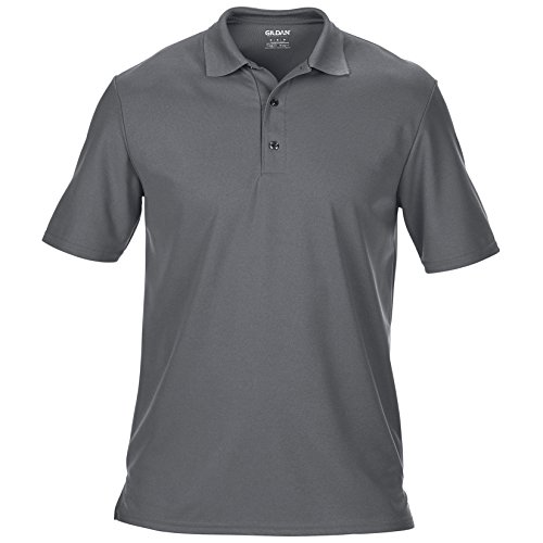 Gildan Polo Deportivo para Hombre Manga Corta Double Pique (S) (Negro) miniatura 3