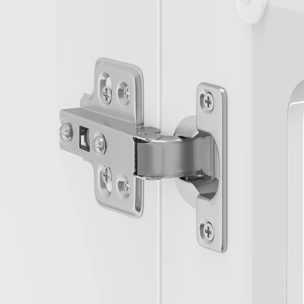 vidaXL Pensile da Cucina con Porta in Vetro Kalmar Bianco Lucido
