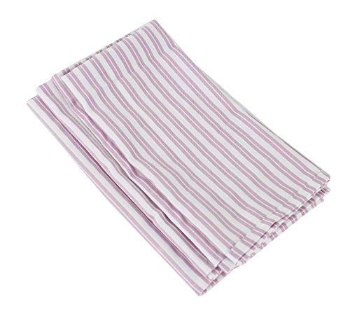 Fennco Styles Classic Striped 20 x 20 Inch Cloth Napkins, Set of 4 - Pink Dinner Napkins for Banquets, Everyday Use, Family Gathering, Special Events and Home Décor