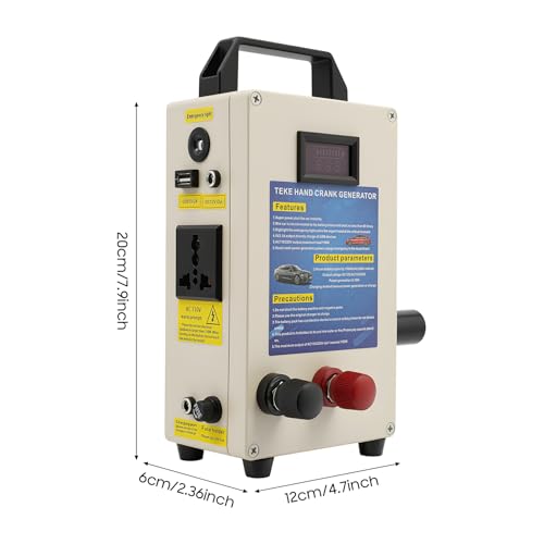Generador portátil de manivela AOOCHU NYZC138 para suministro de energía de emergencia 110V beige miniatura 2