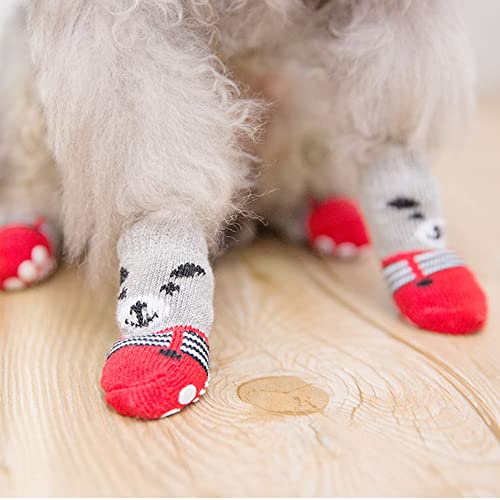 WUMUZAI 4 works Dog Socks for Small Dogs Anti Slip Dog Socks, Dog Grip Socks, Soft Pet Puppy Doggie Socks to Prevent Licking - Image 2