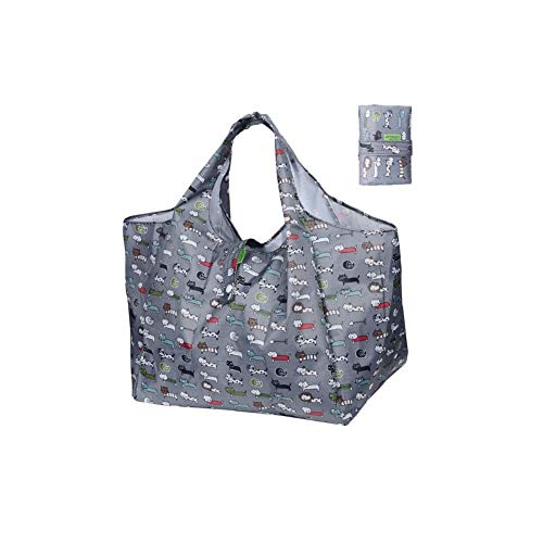 DZTSMART エコバッグ コンビニバッグ 折りたたみエコバッグ 大容量 防水素材 買い物袋 レジカゴバッグ 収納 水や汚れにも強い (L, 灰色)
