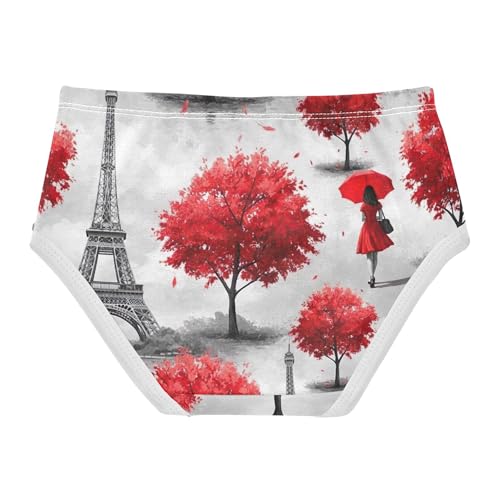 Eiffel Tower Red Trees Toddler Girls Underwear 2t Cotton Cute Panties Girl Personalized Underpants Briefs2