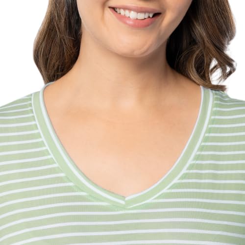 Image of Fruit of the Loom womens Short Sleeve Tee and Pant 2 Piece Sleep Set