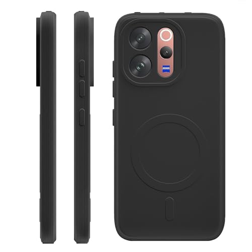 Image of Back Cover Compatible with Vivo V70 5G | MagFit Ring Design (Non-Magnetic) | Shockproof Case | Anti-Slip Grip | Raised Camera Edges | Slim Protective Case for Vivo V70 5G (Matte Black)