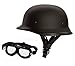 Produktbild Redbike Oldschool Helm mit Fliegerbrille -Motorradhelm - Wehrmachtshelm - Halbhelm - Halbschalenhelm (XL, Mit Brille)