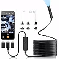 Endoskopkamera mit Licht,1920 HD Endoskop-Kamera Handy mit 8 LED Licht,IP67 Wasserdicht Inspektionskamera,Endoskop Boreskope Kamera Wasserdicht Ip67 für Android & iOS,16.4 ft / 5m