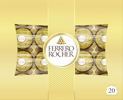 Ferrero Rocher - knusprig-cremige Nuss-Pralinen-Spezialität - 1 Packung à 20 Einzelpralinen