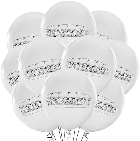 Malayan Products Sandwich Balloons 12 Count Latex, Hoagie Birthday Party Decorations, Italian Deli Shop Theme Event, 12Inch Standard Size (Sandwich) image 2