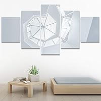 SIGNWIN 5 Panel Canvas Wall Art Modern Art Shapely Patterns Windows for Home Decorations Ready to Hang - 60