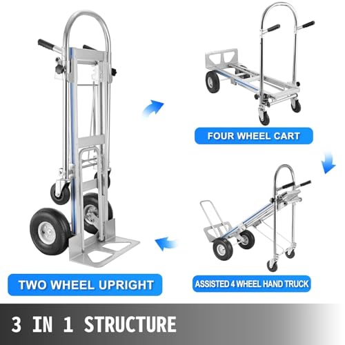 Carretilla plegable 3 en 1 con 4 ruedas resistente 1000 lbs miniatura 5