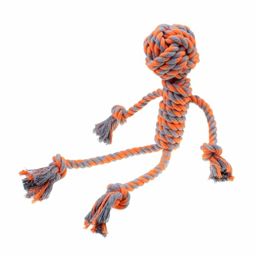 Image of Dog and Puppy Toy Set - Tail, Chew, Teething, Rope, and Tug Toys for Small to Medium Dogs - Washable Cotton Pack (Rope Doll)