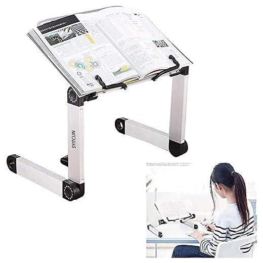 Multifunktionellt laptopbord vikbart, höjd och vinkel justerbart stativ för bärbar dator läsa bord skrivbord vikbara ben för soffa, säng, lätt aluminiumbokhållare