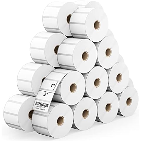 Printholic 24 Rolls 2" x 1" Direct Thermal Labels for Barcodes Postage Address Shipping Labels Compatible with Rollo & Zebra Desktop Printers Adhesive - 1300 Labels/Roll Cover