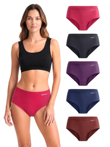 Image of SWAGR 5 Pack Women's High Coverage Super Combed Cotton Hipster Panty Set | Powered by ZincShield Anti-Bacterial Tech | BreatheSoft Fabric | MarkFree Waistband | SOXCO Style HP06
