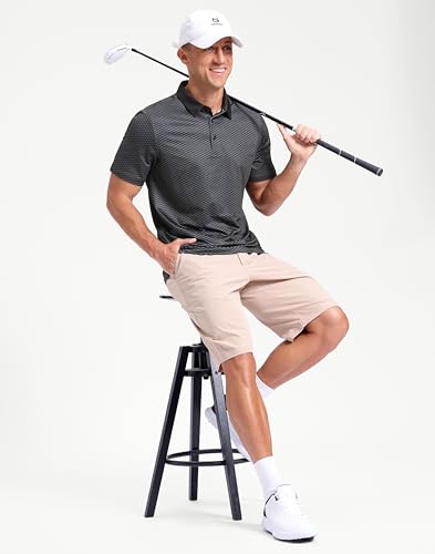 Image of Men's Golf Polo Shirts Dry Fit Performance Moisture Wicking Casual Print Golf Shirts for Men Breathable