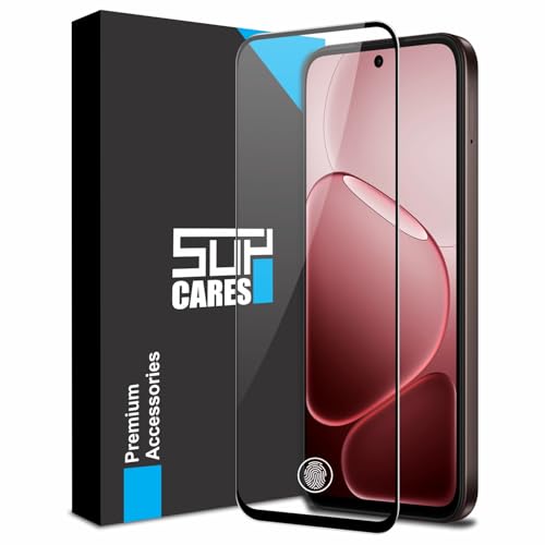 Image of SupCares Tempered Glass for Oppo A6 Pro, Oppo A6x 5G, A6x 4G and A6s (6.75 Inch) With Installation Kit | 9H Edge to Edge Screen Protector | Black