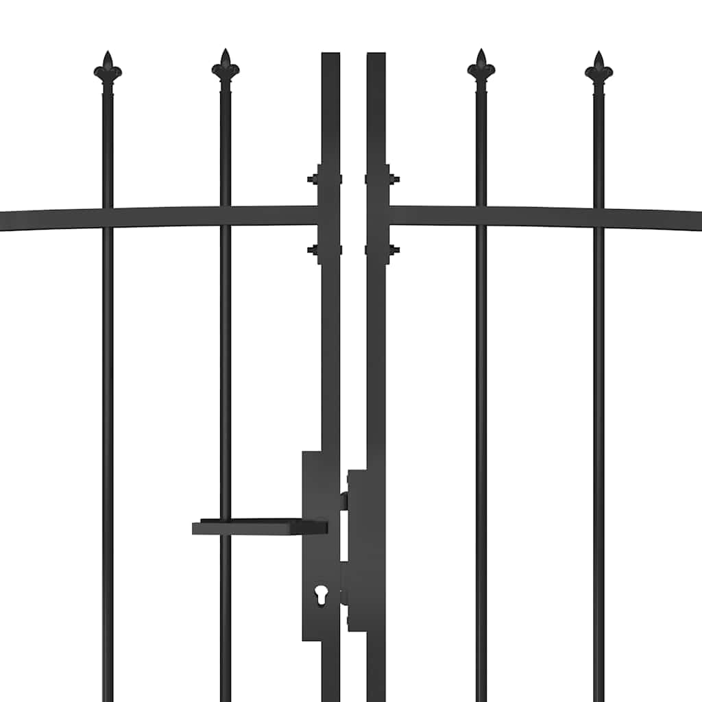 vidaXL Gartentor Woerden mit Speerspitzen Einfahrtstor Metalltor Hoftor Gartenpforte Gartentür Zauntor Gartenzaun Tor Tür Pforte 5x1,75m Schwarz Stahl