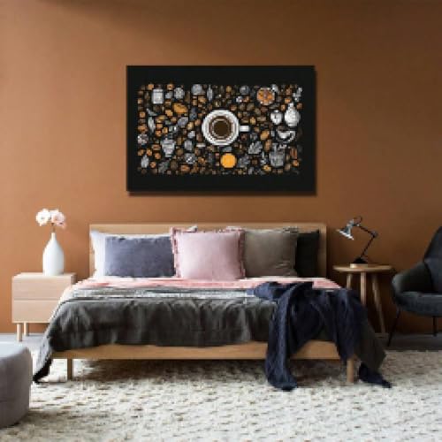 Grains de café œuvre décor drôle sans cadre pour bar