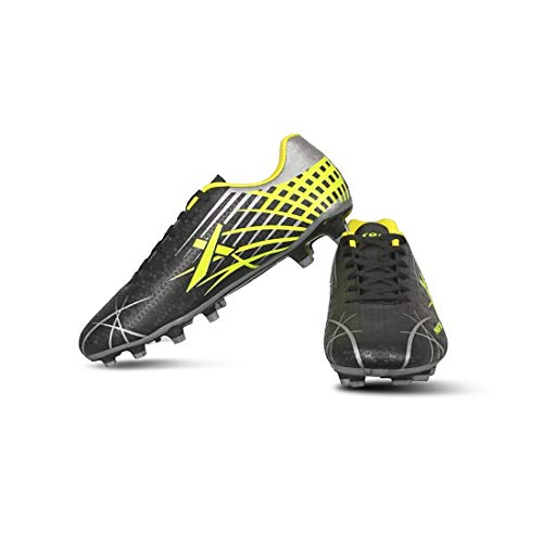 Image of Vector X Mens Panther-2.0 Black-Green-Silver Football Shoes - 8 UK ()
