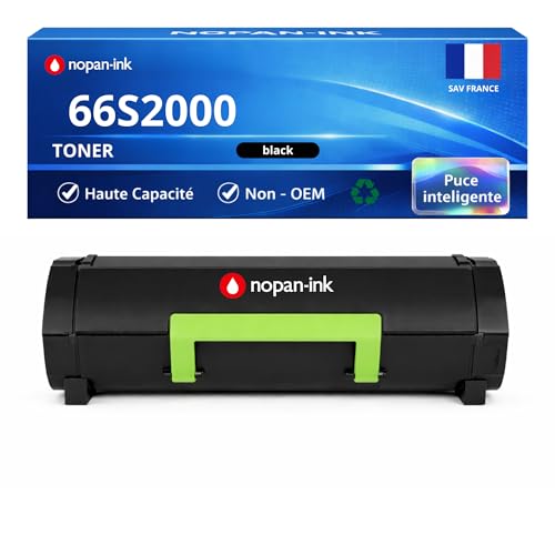 Toner compatible pour Lexmark 66S2000 noir offrant des impressions nettes aux finitions denses