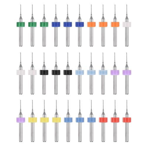 PATIKIL 30 Pack 0.7mm Micro Drill Bits Carbide Tungsten Steel