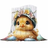 Cute Cartoon Style Spring 5 Soft Fleece Flannel Throw Blanket for Couch, Cozy Lightweight Blanket, Warm Bed Throws for Home, Sofa, Living Room, 30