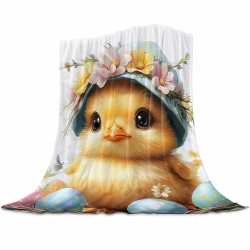 Cute Cartoon Style Spring 5 Soft Fleece Flannel Throw Blanket for Couch, Cozy Lightweight Blanket, Warm Bed Throws for Home, Sofa, Living Room, 30