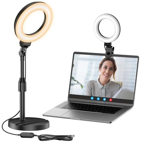 InnoGear Ring Light with Stand for Desk Computer 60 LED Streaming Lighting
