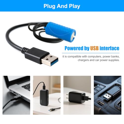 Image of DaToo USB Mini Aquarium Air Pump Ultra Quiet Fish Tank Air Pump with Black Hanging Clasp Portable Aquarium Oxygen Aerator Pump Includes Fish Tank Airline Tubing and Air Stone(1W /2W /3W)