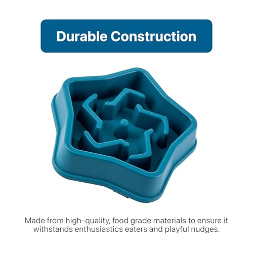 Image of Durable Slow Feeder Bowl for Dogs and Cats| Anti-Choke Non-Slip Pet Feeding Base and Easy to Clean| Dish Promotes Healthy Eating| Reduces Bloating and Digestive Issues (Blue)