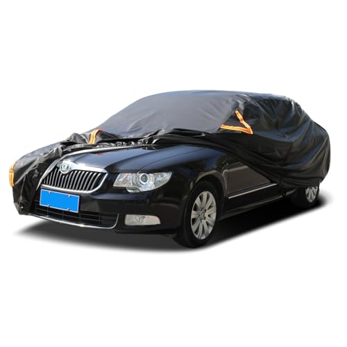 Image of Car Cover Waterproof All Weather,Car Covers for Automobiles with Driver Door Zipper,Outdoor Car Cover Rain,Snow and UV Protection with Waterproof Adhesive Strip, Fit Sedan-Length 187 inch to192