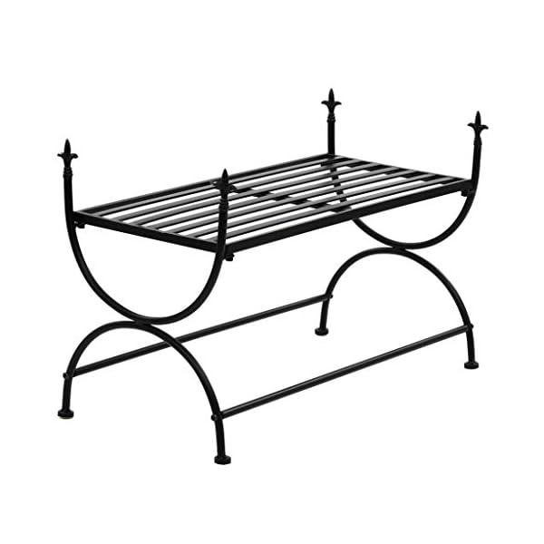 Bench Vintage Style Metal 83x42x55 cm Black - Image 3