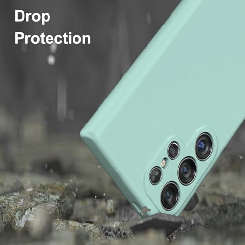 Image of DIZORO Microfiber Candy Case Compatible for Samsung S25 Ultra 5g Smooth Touch Cushion Liquid Soft Silicone Gel Rubber Phone Cases Non-Slip Full Body Protective Shockproof Back Cover (New Mint)
